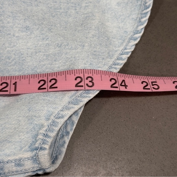 VINTAGE CARTOON CORNER The Flinstones Unisex Size M Denim Collared Long Sleeve - Picture 9 of 9